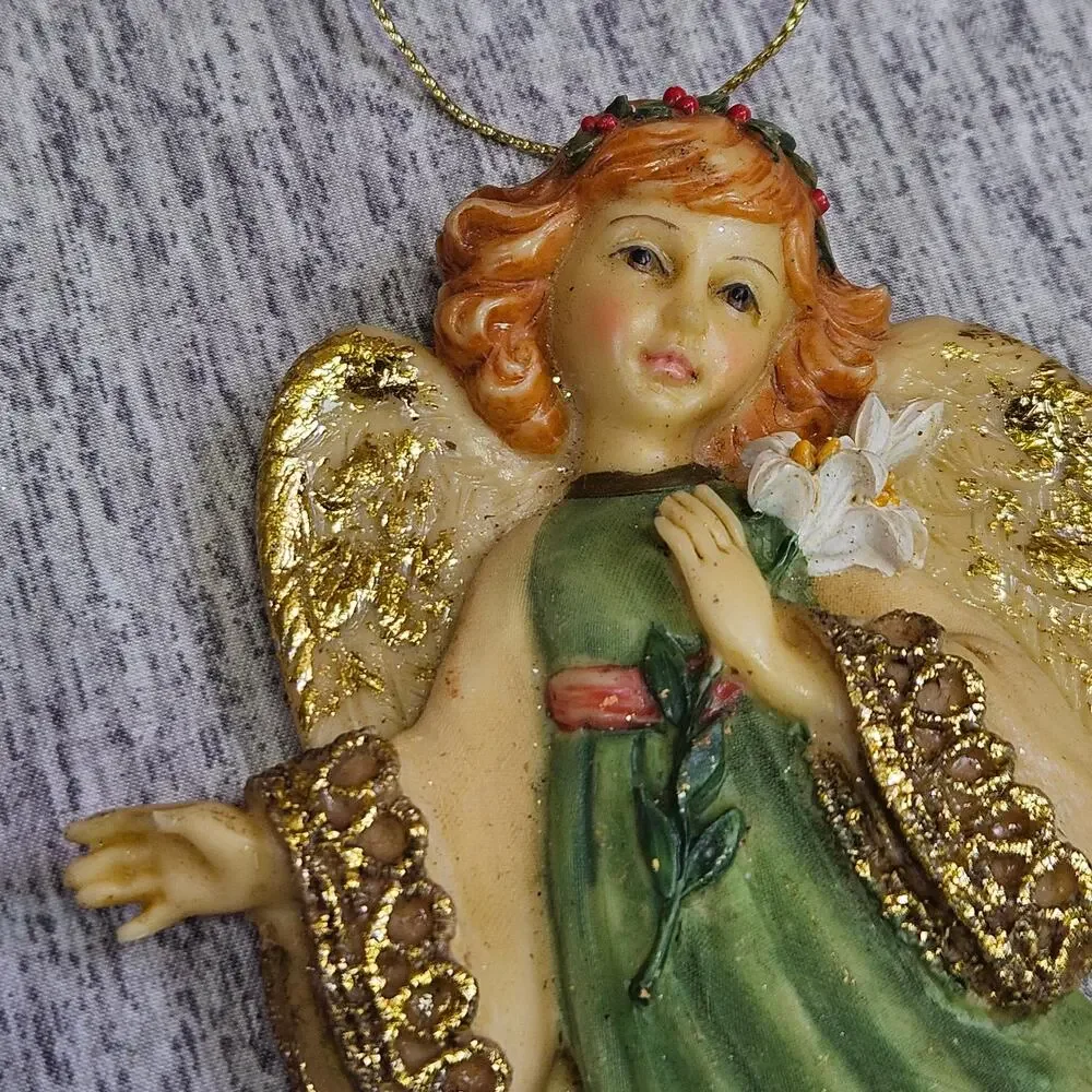 VTG Christmas Tree Ornament Angel of God Religious Guardian Angel Prayer 90s